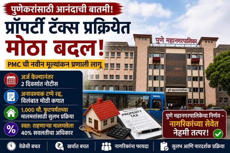 PMC कडून प्रॉपर्टी टॅक्स प्रक्रियेत सुलभता; नवीन मूल्यांकन प्रणाली लागू
