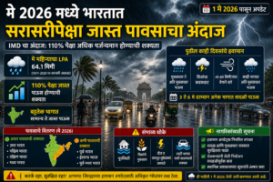 मे 2026 मध्ये देशभरात सरासरीपेक्षा जास्त पावसाचा अंदाज: IMD